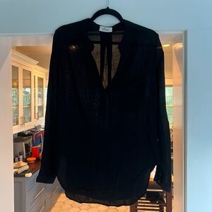 Elegant Black Sheer Women's Top